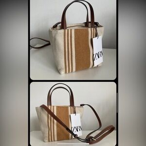 ZARA Fabric Tote long strap shoulder 6193/110
